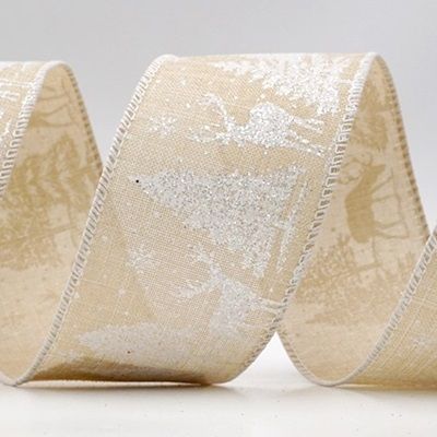 Cinta de Alambre de Ciervos Festivos y Pinos_KF9586