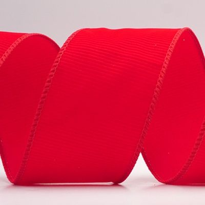 Cinta de Alambre de Terciopelo Acanalado Sólido de Navidad_KF9605