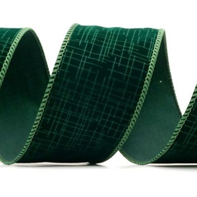 Cinta de Alambre de Diseño de Terciopelo a Cuadros_KF9607