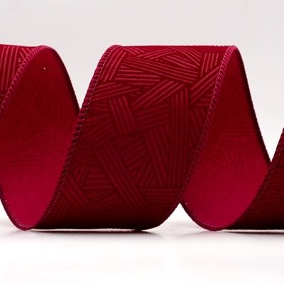 Hatch Pattern Velvet Wired Ribbon_KF9612