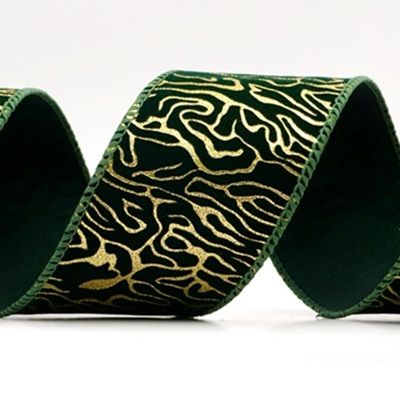 Samt Gold Wirbel Drahtband_KF9616