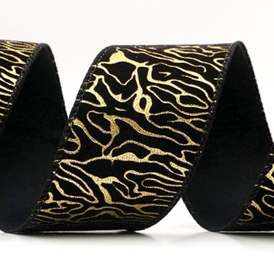 Samt Gold Wirbel Drahtband_KF9616