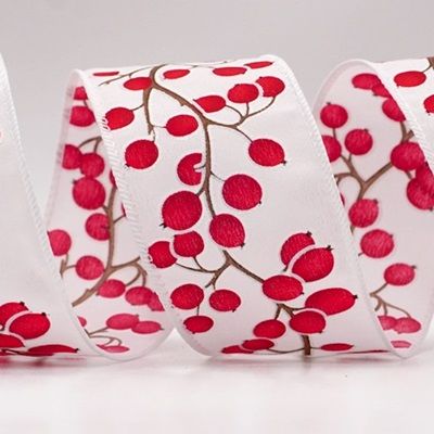 Wstążka druciana Festive Winter Berry_KF9623
