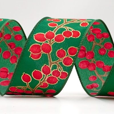 Wstążka druciana Festive Winter Berry_KF9623