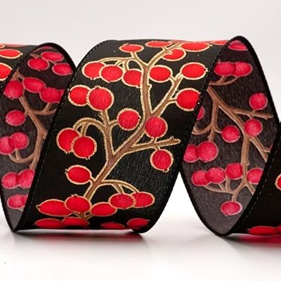 Wstążka druciana Festive Winter Berry_KF9623