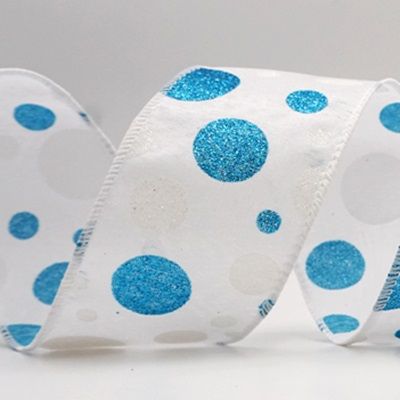 Ruban en fil câblé amusant à pois scintillants_KF9629