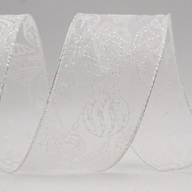 Błyszczące ozdoby świąteczne wstążka druciana_KF9640.KF9641.KF9642