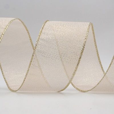 Ruban métallique festif et transparent avec fil_KF9657.KF9658.KF9659.KF9660