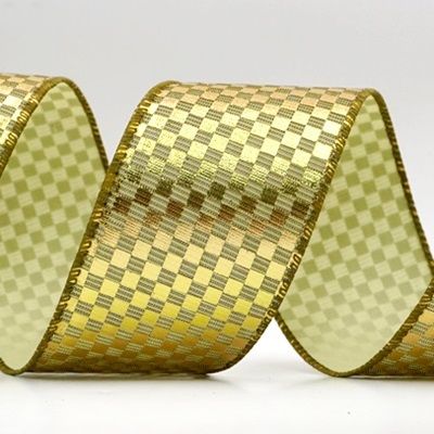 Металлическая лента в шахматном дизайне с проводом_KF9664