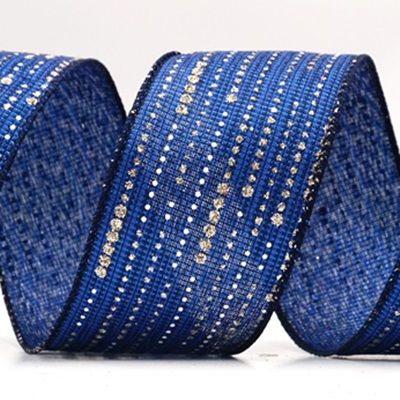 Ruban de Noël à pois dorés métalliques_KF9671