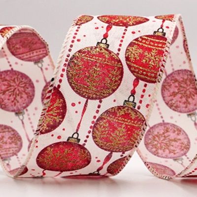 Ruban de Noël à imprimé ornement élégant_KF9672.KF9673