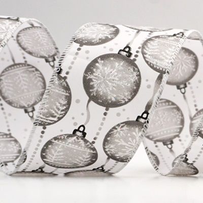 Ruban de Noël à imprimé ornement élégant_KF9672.KF9673