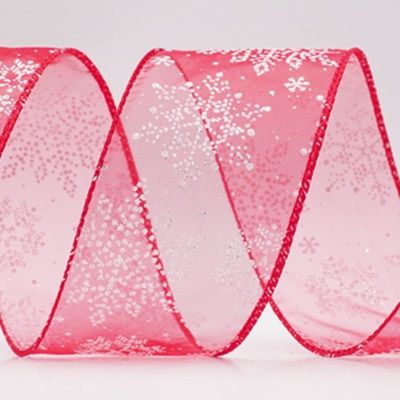 Sparkling Snowflake Winter Wonderland Wired Ribbon_KF9682.KF9683.KF9684.KF9685.KF9686.KF9687.KF9688.KF9689 