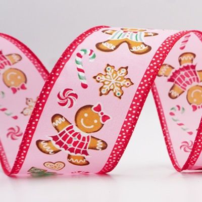Gingerbread Men & Candy Holiday Wired Ribbon_KF9724.KF9725 