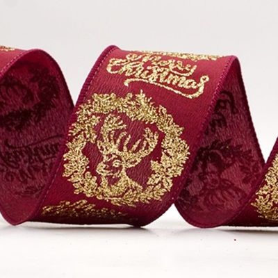 Ruban en fil câblé renne de Noël joyeux_KF9732