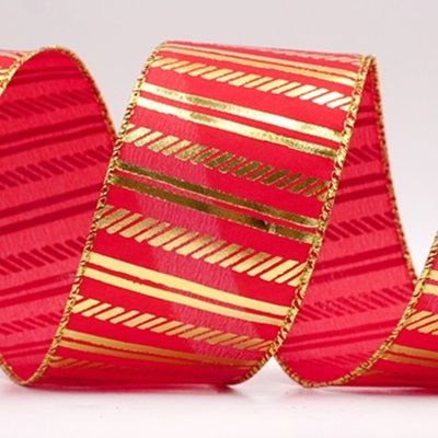 Shimmer Horizontal Bar Wired Ribbon_KF9743