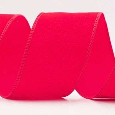 Sparkling Solid Color Glitter Wired Ribbon_KF9785 