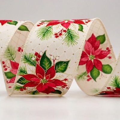 Blühende Weihnachtsstern-Drahtband_KF9791.KF9792