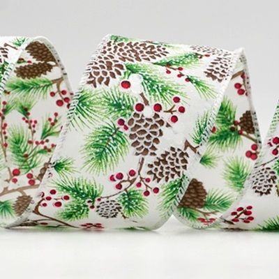 Wstążka druciana Pinecone &amp; Berry Evergreen_KF9803