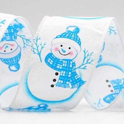 Wstążka z mroźnym bałwankiem na zimowe święta_KF9829