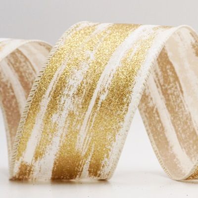 Multicolor Glitter Brushstroke Wired Ribbon_KF9860.KF9861 
