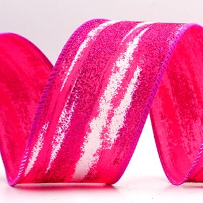 Multicolor Glitter Brushstroke Wired Ribbon_KF9860.KF9861 