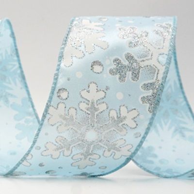 Festive Glitter Snowflakes Wired Ribbon_KF9863.KF9864 