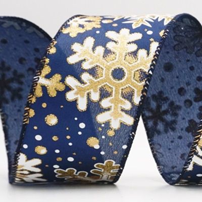 Festive Glitter Snowflakes Wired Ribbon_KF9863.KF9864 