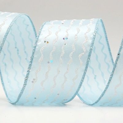 Glitter Vertical Wavy Stripe Wired Ribbon_KF9875.KF9876