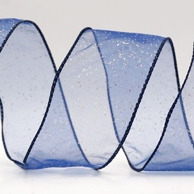 Solid Color Glitter Sprinkled Wired Ribbon_KF9889.KF9890