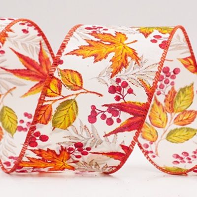 Maple Leaves Fall Wired Ribbon_KF9901.KF9902