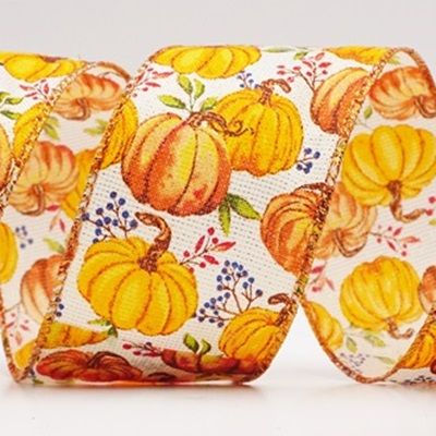 Pumpkin Harvest Wired Ribbon_KF9912.KF9913  