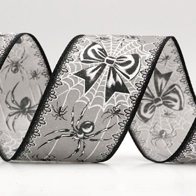 हैलोवीन ग्लिटर स्पाइडर और वेब वायर्ड रिबन_KF9915.KW0012