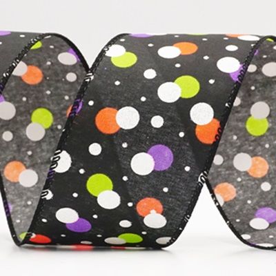 Rémisztő Halloween Pöttyös Drótos Szalag_KF9920