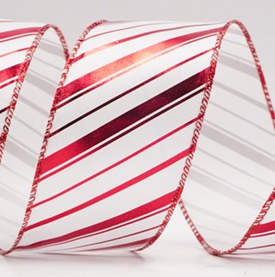 Metallinhohtoinen raidallinen jouluglitterin langallinen nauha_KF9932.KF9933.KF9934