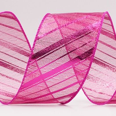 Metallinhohtoinen raidallinen jouluglitterin langallinen nauha_KF9932.KF9933.KF9934