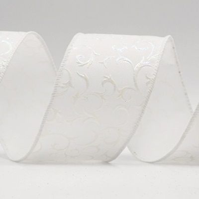 धात्विक फॉयल स्क्रॉल वायर्ड रिबन_KF9940