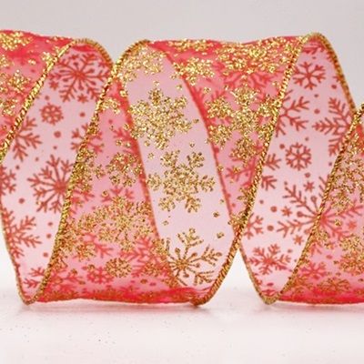 Snowflake Sparkle Wired Ribbon_KF9955