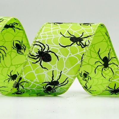 हैलोवीन ग्लिटर स्पाइडर और वेब वायर्ड रिबन_KF9915.KW0012