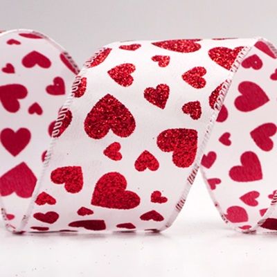 Cinta de alambre con brillo en forma de corazón para el Día de San Valentín_KW0029.KW0030.KW0031