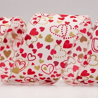 Cinta de Alambre con Patrón de Corazón con Puntos y Sólido_KW0045.KW0046