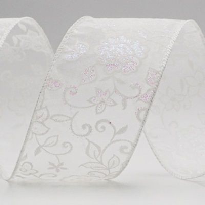 Ylellinen hohtava kasvikuvioinen langallinen nauha_KW0021.KW0022.KW0023