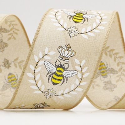 Μέλισσα &amp; Λουλουδάτος Κήπος Άνοιξης Σατέν Ρίγες_KW0069.KW0070.KW0071