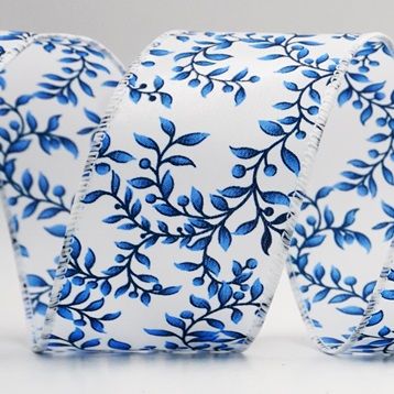 Κορδέλα με vintage βοτανικό σχέδιο φύλλων_KW0074.KW0075.KW0076.KW0077