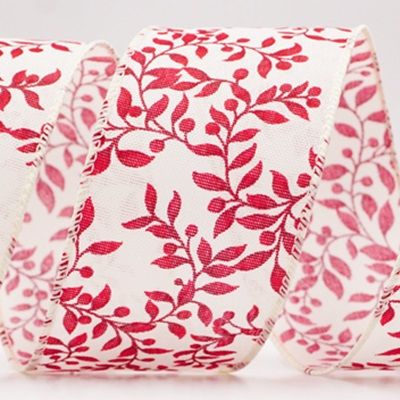 Κορδέλα με vintage βοτανικό σχέδιο φύλλων_KW0074.KW0075.KW0076.KW0077