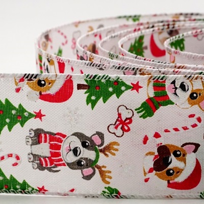 Nastro Festivo per Natale con Cagnolino_KW0249.KW0250.KW0251