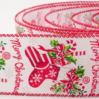 Nastro con Stampa di Calza di Natale_KW0254