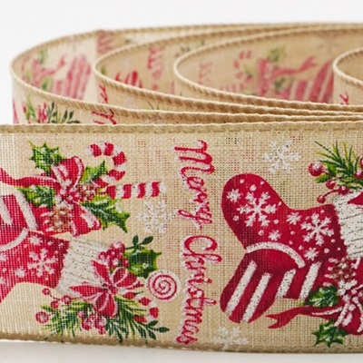 Nastro con Stampa di Calza di Natale_KW0254