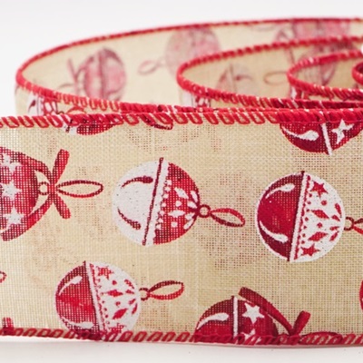 Nastro di Natale con Ornamento a Campana Rustico_KW0274.KW0275.KW0276.KW0277