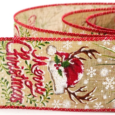 Rentier Weihnachtsmann Hut Fröhliche Weihnachten Band_KW0312